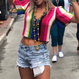 Striped colorful crop top